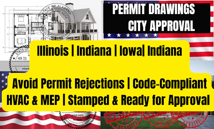 licensed engineer pe stamp structural drawing plan for illinois indiana iowa
