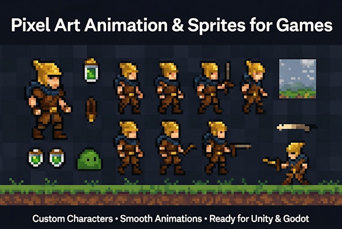 create pixel art animation and sprites for games