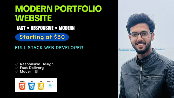 create a modern react portfolio website for developers