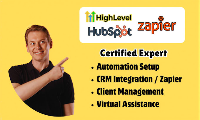 setup gohighlevel automation hubspot crm zapier integration virtual assistance