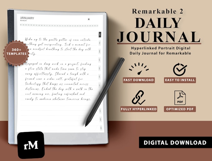 etsy digital planner hyperlinked planner digital journal etsy digital product
