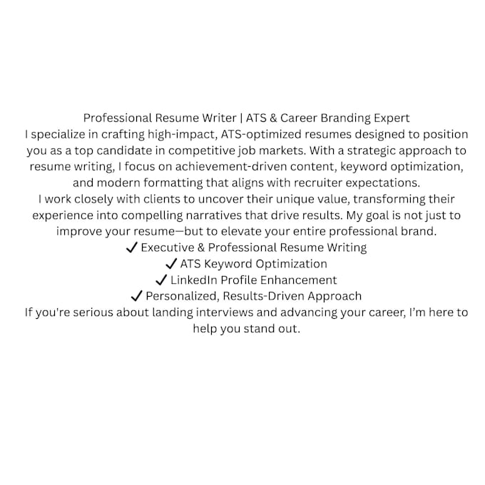 rewrite and improve your resume professionally