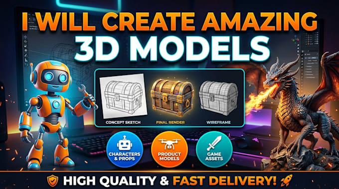 make 3d assets for you