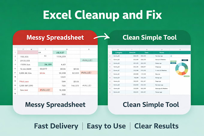 rebuild broken and outdated spreadsheets to fit report needs