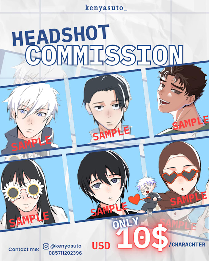 draw headshot anime illustration