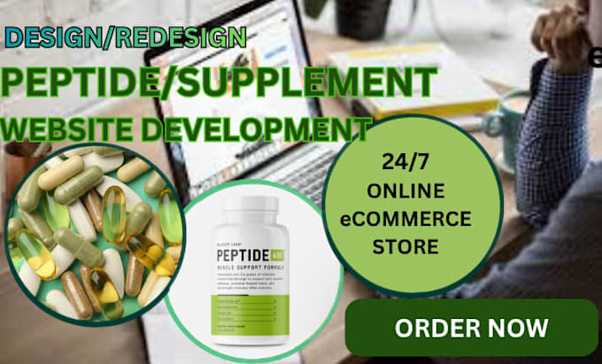 build peptide website supplement website nutraceutical website