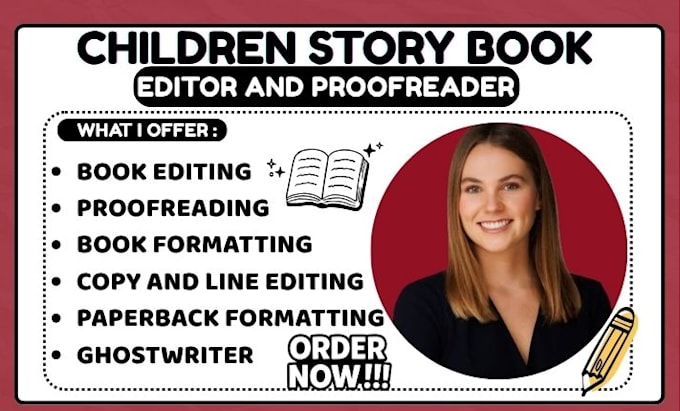 proofread and edit children story book format kids picture book editor