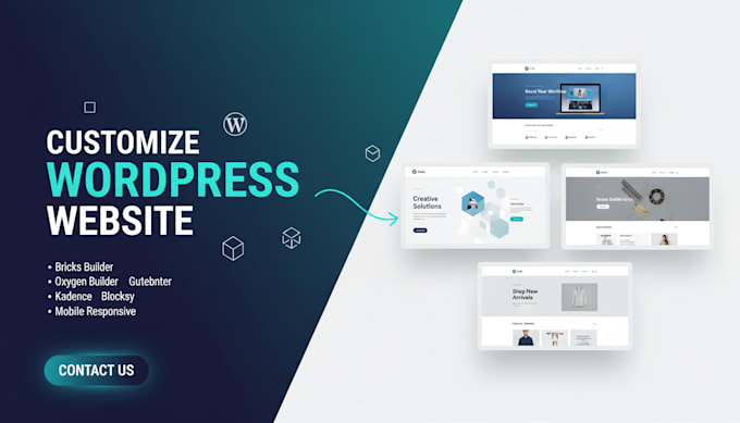 customize divi, gutenberg, blocksy, kadence, bricks builder on wordpress website