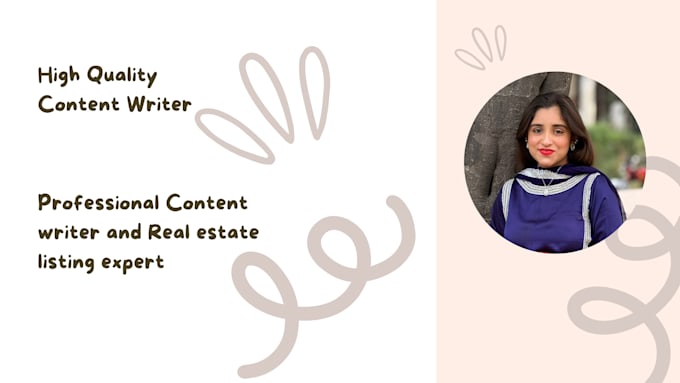 content writer and real estate listing