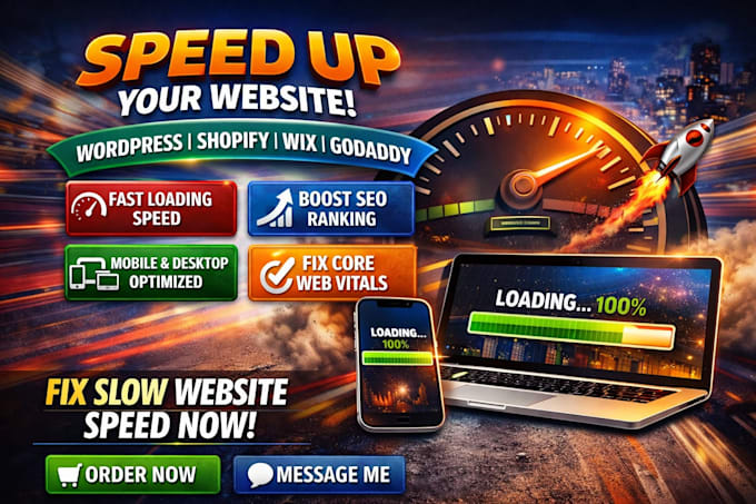 do wordpress shopify wix godaddy speed up optimization fix slow website speed up