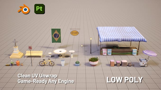 do a game ready 3d model, optimized, with uvs, textures