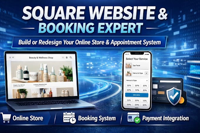 build square online store setup square online booking website design or redesign