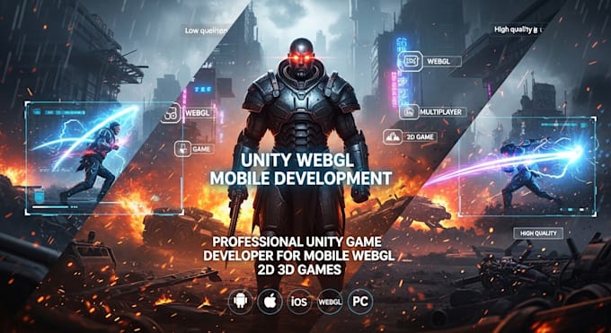 be your expert unity 2d 3d game developer for mobile pc, webgl multiplayer games