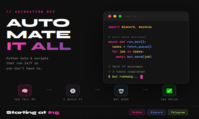 make python automation bots and scripts