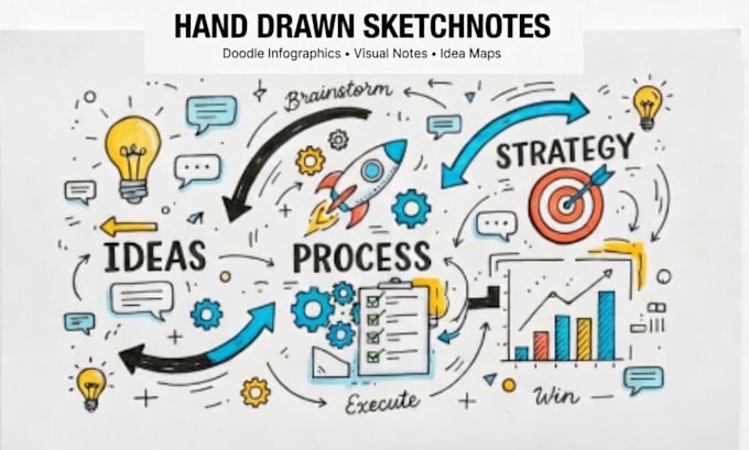 Create custom hand drawn sketchnote doodle infographics and visual ...