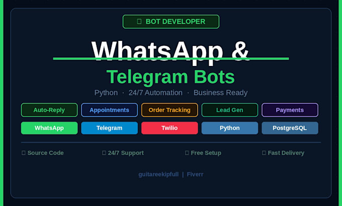 develop a whatsapp and telegram chatbot with python