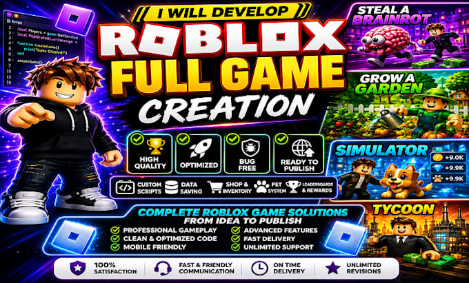 develop roblox full game, steal a brainrot, grow a garden, simulator game