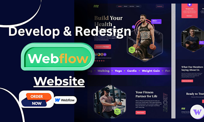 design webflow website, develop responsive webflow website, webflow design