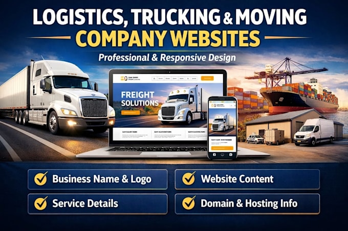 create logistics, trucking, dispatch, freight, moving company website