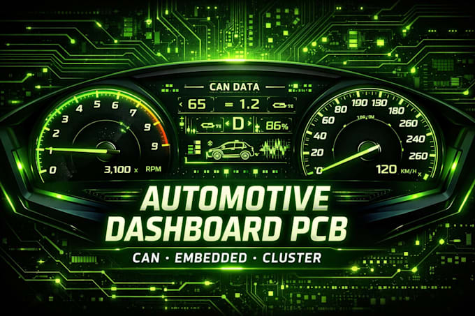 design automotive digital instrument cluster pcb, can bus, embedded dash system