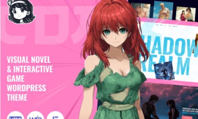design unique anime website for any product comics website