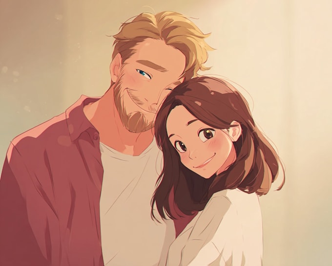 draw cool anime couple for you