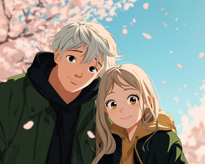 draw your couple character with anime style