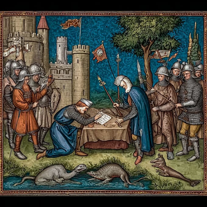 draw medieval illustration art manuscript