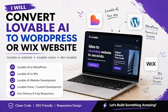 convert lovable ai website to wordpress or wix