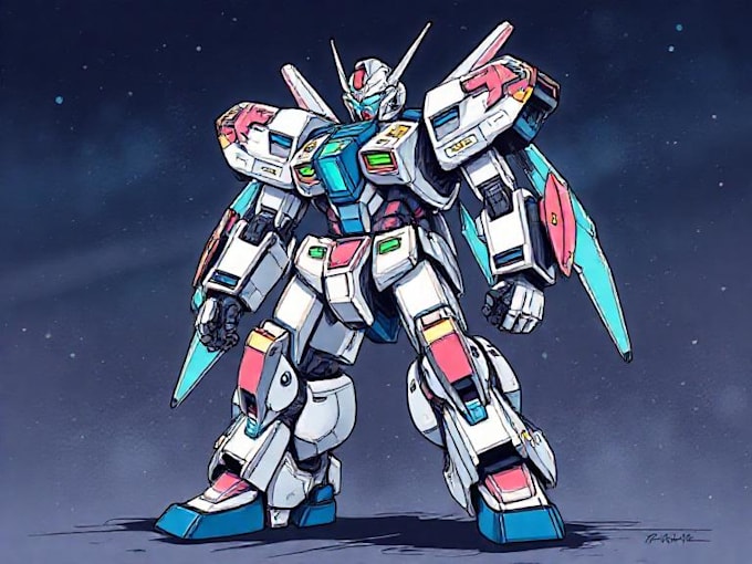draw high quality robot, mecha concepts
