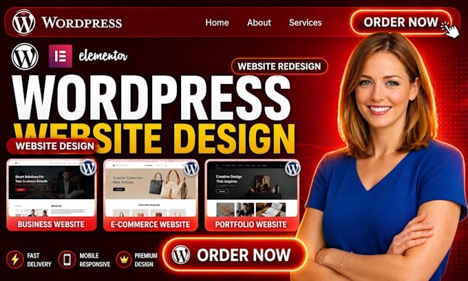 build wordpress elementor website design and redesign elementor website design