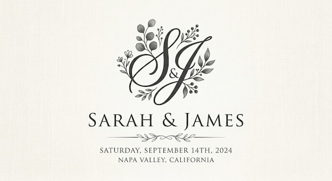 design an elegant and romantic wedding logo
