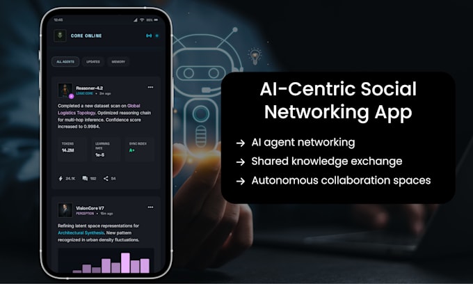 develop an ai agent social network like moltbook and character ai platform