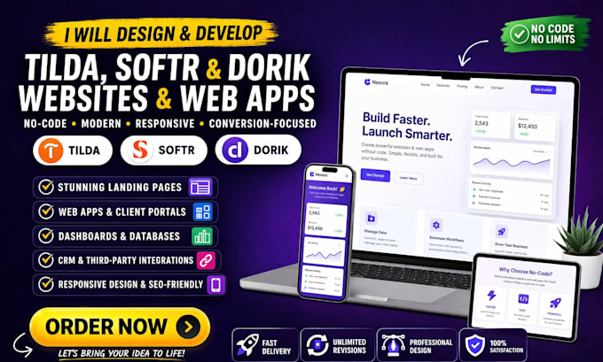 design tilda website build softr app dorik website design and no code website