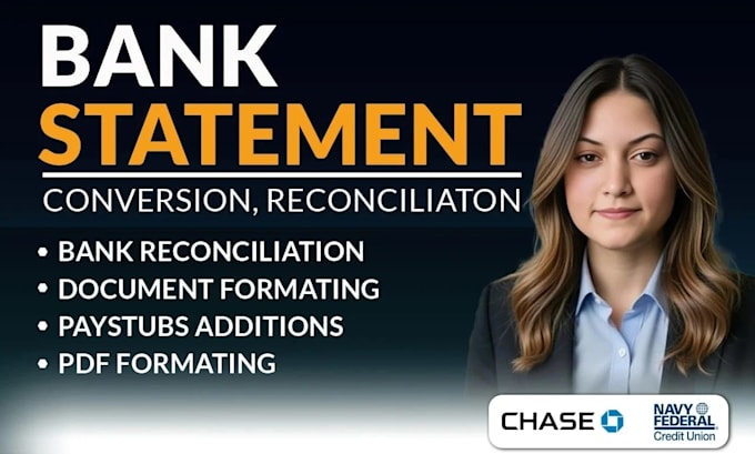 reconcile bank statement PDF to editable format