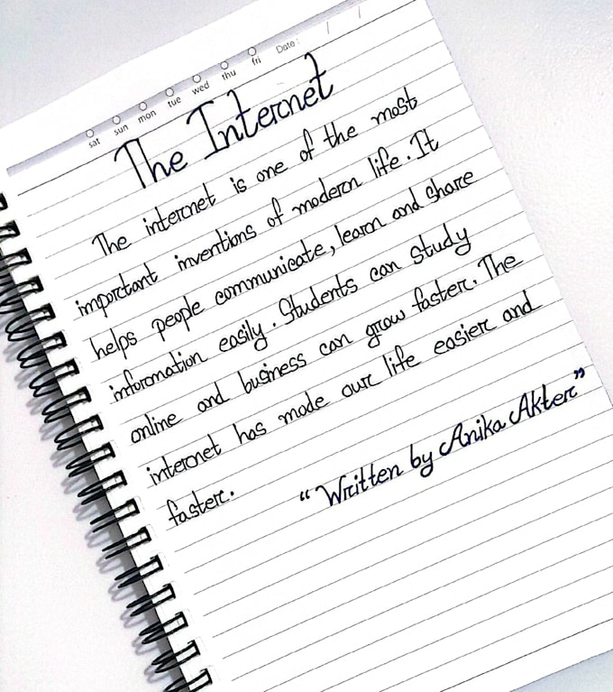 write neat handwritten notes and letters