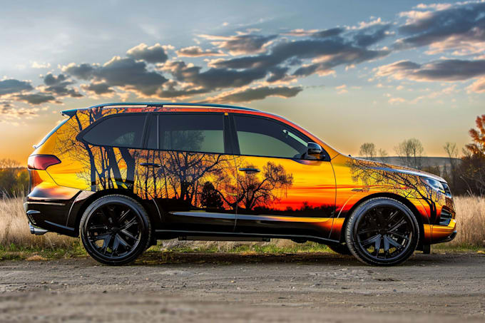 draw clean and professional car wrap, vehicle wrap design