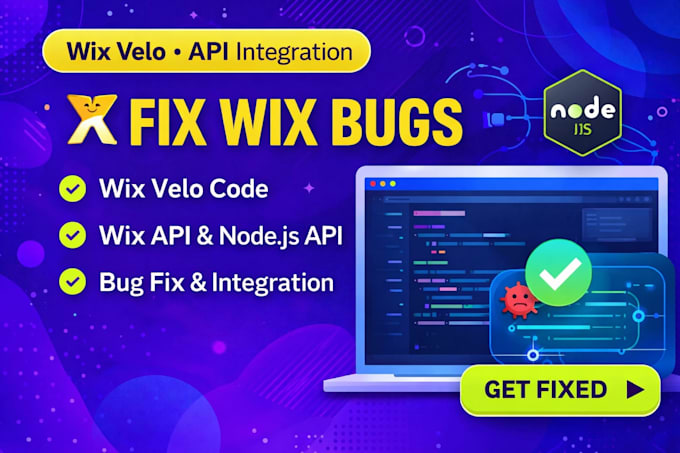 fix wix website bugs, wix velo code, wix api, nodejs api and api integration
