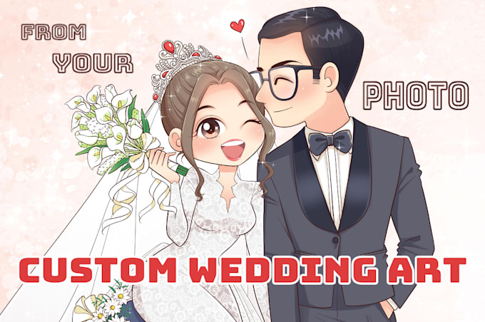 draw a custom wedding couple from your photo