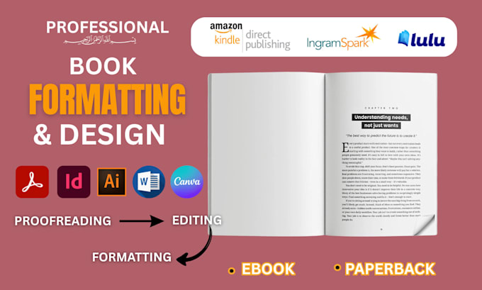 do book formatting for amazon kdp, ebook formatting, paperback design