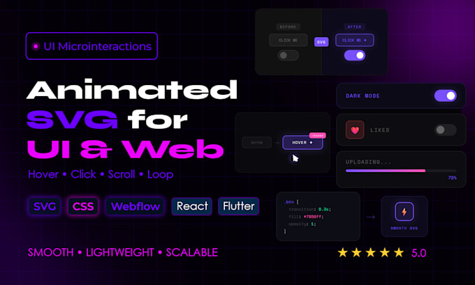 create animated svg micro interactions for your web and UI