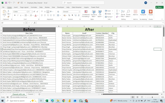 clean, format, and organize your messy data
