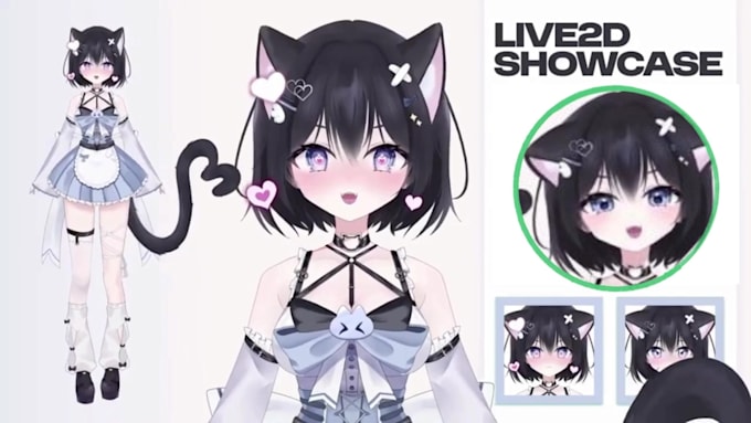 create a custom 2d vtuber model, live2d vtuber model, vtuber rigging, 2d vtuber