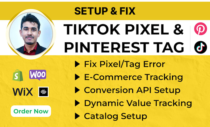 setup tiktok pixel, pinterest tag conversion tracking with server side tracking
