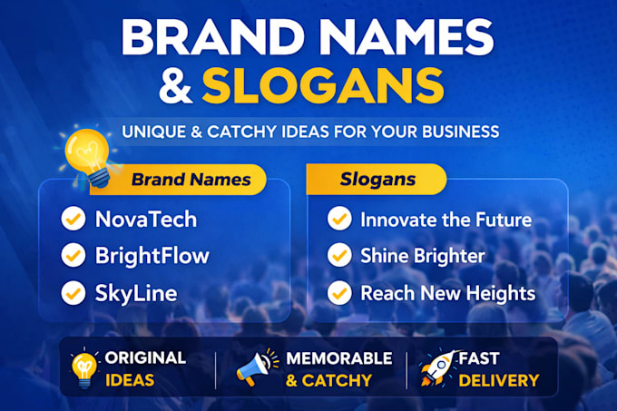 create unique brand names and catchy slogans