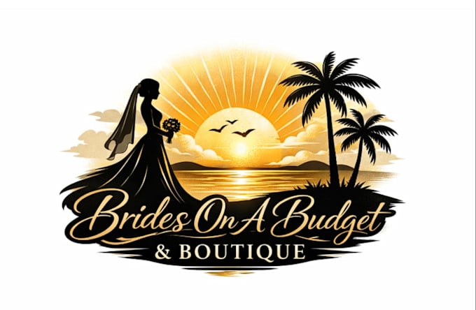 design an elegant bridal store wedding logo for you