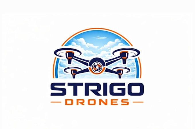 design drone modern drone 3d photography and camera logo