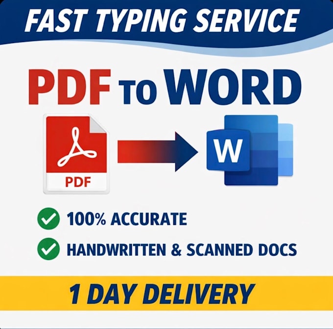 type PDF, scanned images, or handwritten documents into word