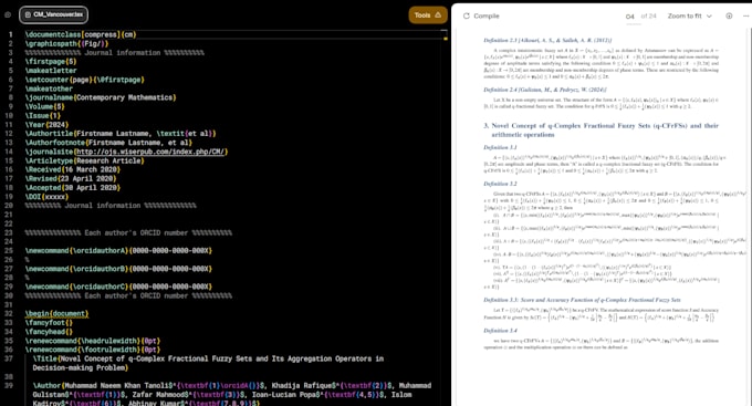 convert your documents in latex overleaf