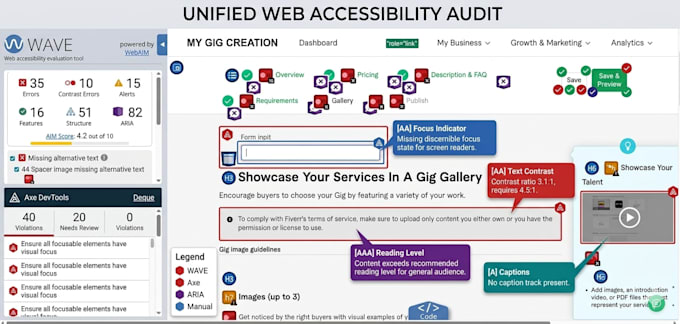 perform website accessibility audit using wcag guidelines